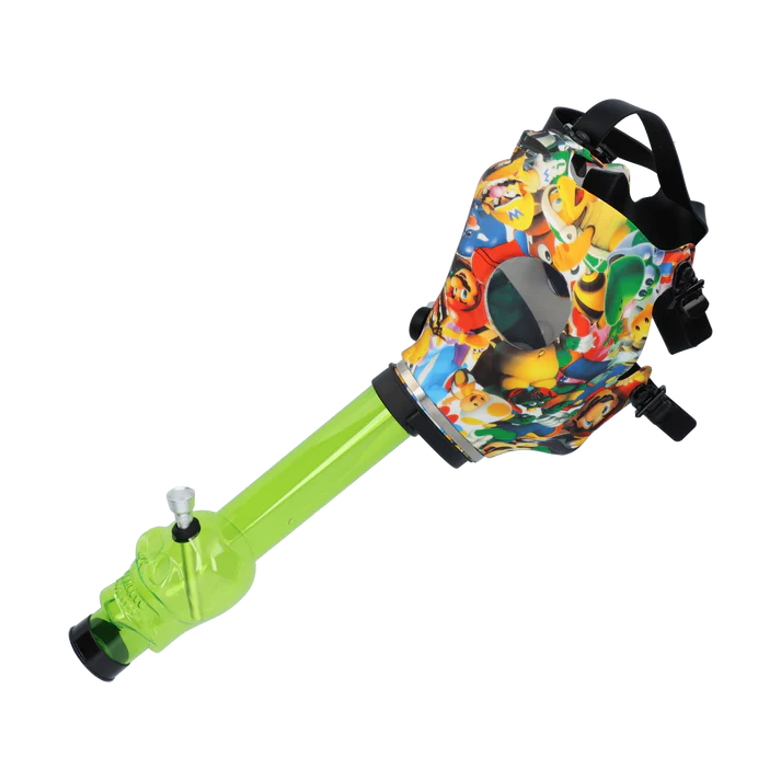 Gas Mask:Multicolor Printed Gas Mask with Bong Color Green