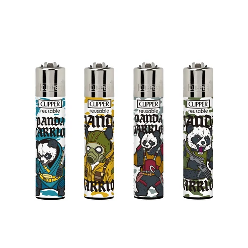 Lighter: Clipper  Panda Warriers 48/Tray