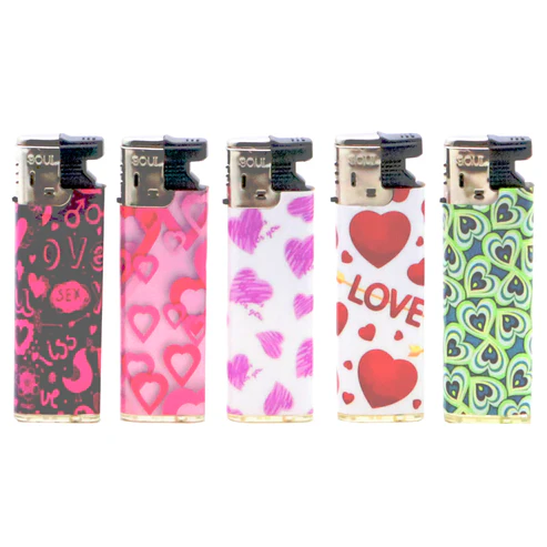 Lighter: Disposable Heart Print Torch 50/display