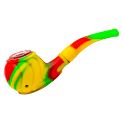 Curvy Yellow Retro Silicone Pipe 4 Inches - PIPE
